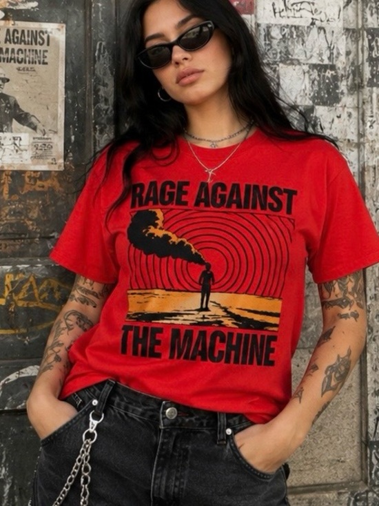 Gildan Tops - Rage Against the Machine Red Graphic Band Tee | Gildan | Medium